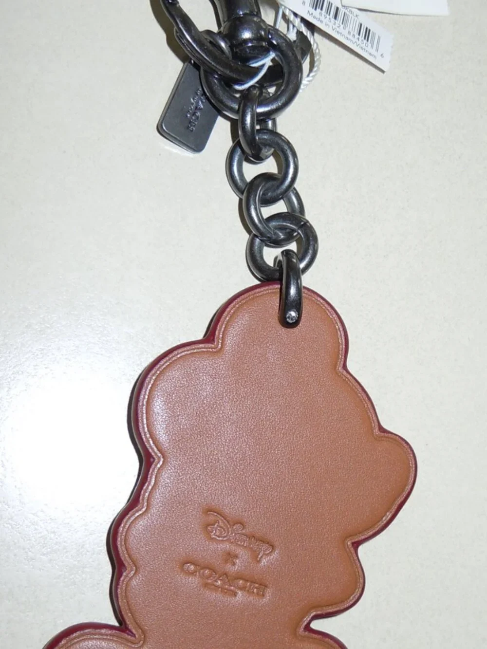 COACH X DISNEY MICKEY MOUSE LEATHER BAG CHARM F58994 KEY CHAIN NWT